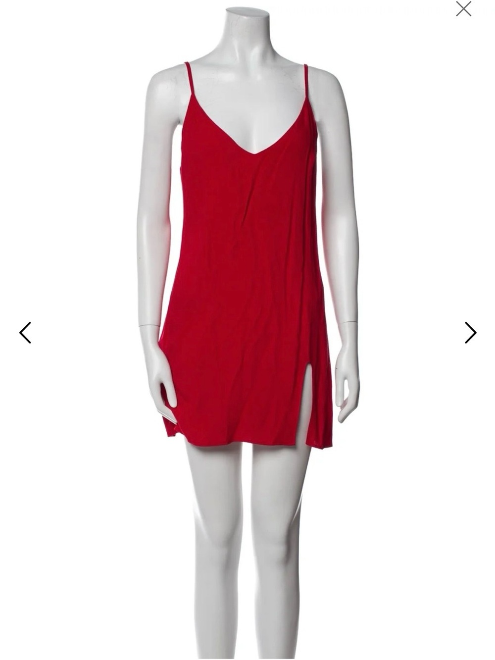 Reformation Red Slip Mini Dress with Side Slit